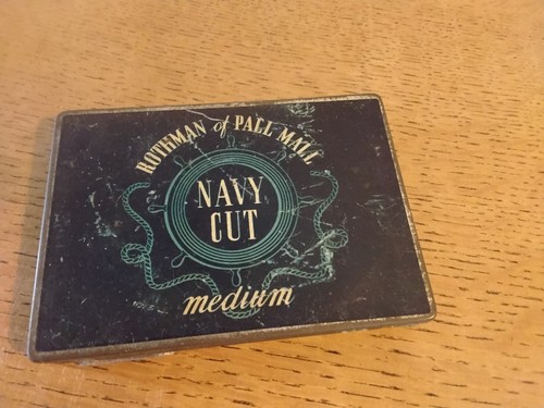 Vintage metal cigarette tin - vintage,