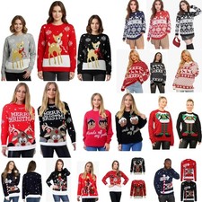 Christmas Unisex Mens Womens Ladies Jumper Sweater XMAS Novelty Light Up Vintage
