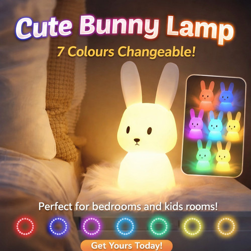 Led night light cute bunny - night,