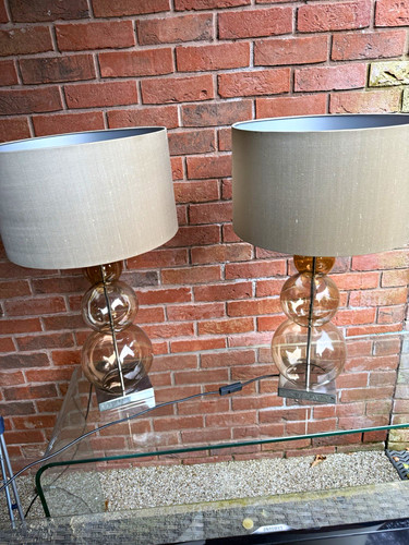 Pair contemporary glass base - glass,
