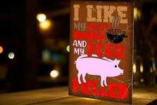 Funny Rude Pulled Pork Metal Plaque/Sign BBQ, Bar, Man Cave, Shed, Games Room