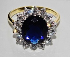 9ct Gold & Silver Blue