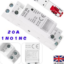 2 Pole 20 Amp Contactor Din Rail Mount Relay Unit Module Electrically Isolated