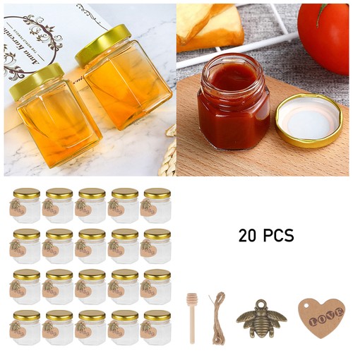 20pcs small hexagonal - small, clear