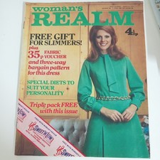Womens Realm march 1972 slimmers fabric voucher Cooking Fashion Vintage Magazine
