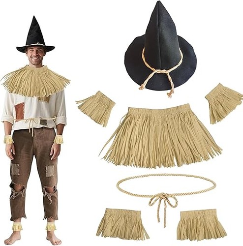7pcs scarecrow costume wzard - scarecrow, costume,