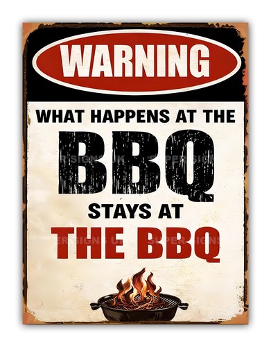 Funny bbq metal garage sign - funny,