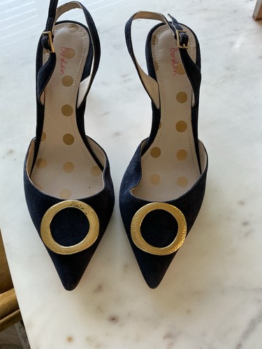 Boden navy suede sling back - navy,