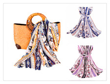 Lady Women Chiffon Scarf Soft Scarves Shawl Wrap Headscarf (Elephant Print)