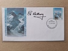 EDMUND HILLARY 1988 EVEREST EXPEDITION HAND-SIGNED AUSTRALIAN FIRST DAY COVER