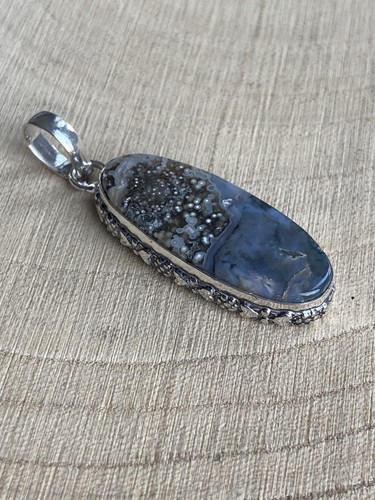 Moss agate pendant sterling - agate,