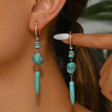 7cm BIG MULTI red blue EARRINGS resin SQUARE hoop 80s RETRO vintage STYLE pop