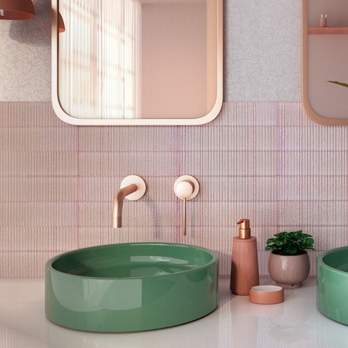Zeno pink textured brick - pink, tile