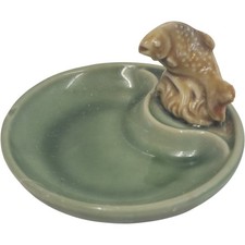 Wade Ireland Ceramic Ashtray Fish Design Green Finish Collectable