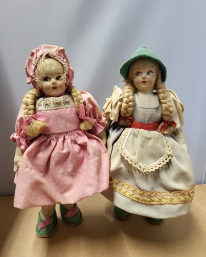 Two antique fabric dolls - two,
