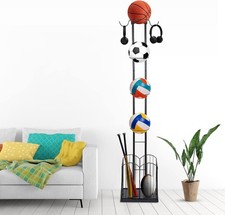 Basketball Rack For Auction Sports Equipment Storage 5-Tier Black