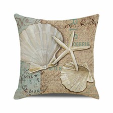 Beach Starfish Shell Cushion Covers Nautical Conch Patio Couch Sofa Pillow Case