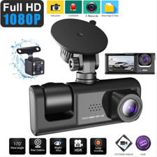 3 Lens Car Dash Cam with Front