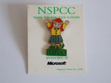 NSPCC pin badge girl with