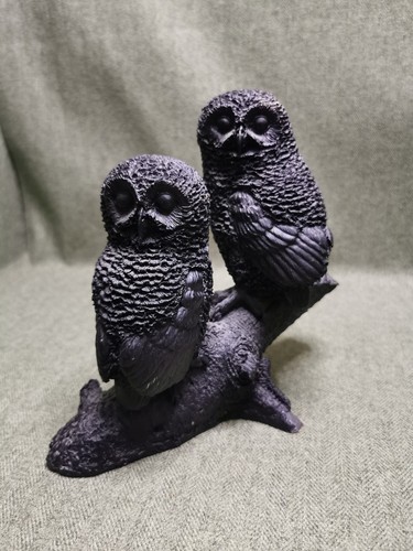 Owls coal ornament made - owls,