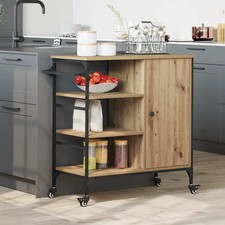 WALPLUS Kitchen Trolley Artisan Oak 87.5x38.5x84.5cm Engineered Wood