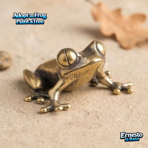 Cute brass frog figurine - cute,