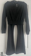 Ladies Black Sparkly Velour
