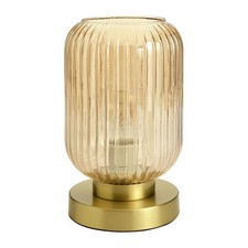 Tall Glass Table Lamp Amber