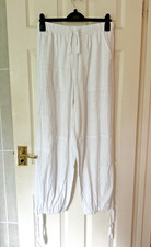White Linen Mix Trousers - Cargo Parachute Cargo Summer  NEXT UK 10 Reg  vgc