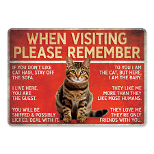 Funny Cat Aluminium Metal Sign