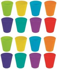 Childrens Drinking Cups Kids Durable Plastic Tumblers 250ml Bright Coloured x36