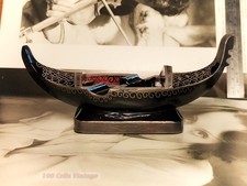 Italian Pressed Art Glass Boat/Gondola shaped vintage Ashtray-15cm