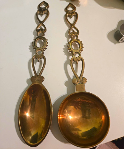 Pair vintage retro gold - retro, tone
