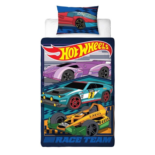 Hot wheels single bedding - wheels, set
