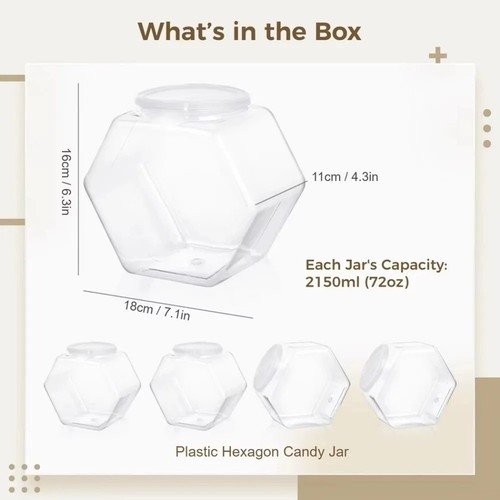 Hexagonal candy cookie jar - cookie,