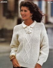 448 LADIES ARAN STYLE JUMPER