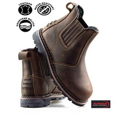 Mens Leather Safety Steel Toe