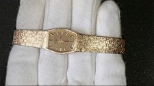 Vintage Rotary Swiss Quartz Ladies Watch Gold Plated Textured Bracelet Repair
