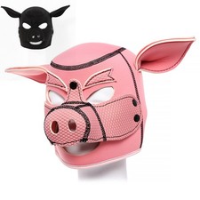 UK Soft Padded Neoprene Pig Hood head Mask Piggy Role Play For Couples Men women