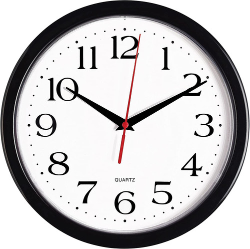 Black wall clock silent - silent, non
