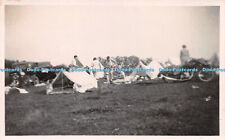 R239707 Motorcycle Tents People were resting in the meadow Car Post Card 1938