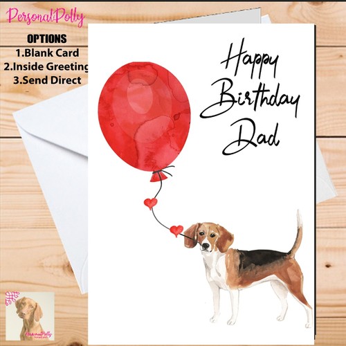 Personalised beagle card - personalised,