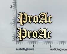 ProAc Incised Speaker Badge Logo Emblem Pair Custom Gold Old English Font