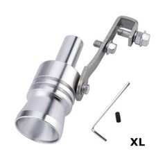 XL Silver Oversized Car Exhaust Pipe Roar Maker Turbo Sound Whistle Simulator