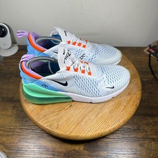 Nike Air Max 270 White Black Safety Orange Shoes Men's Size 9.5 DX2347-100