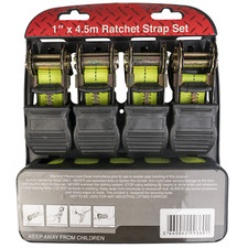 4PC Ratchet Tie Down Strap Set