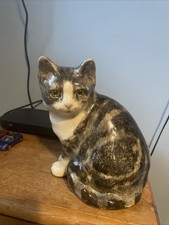 Winstanley Tabby Cat Size 4 Signed Glass Eyes Grey Black Tabby Cat