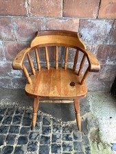 Old Used Pine Captains Chair