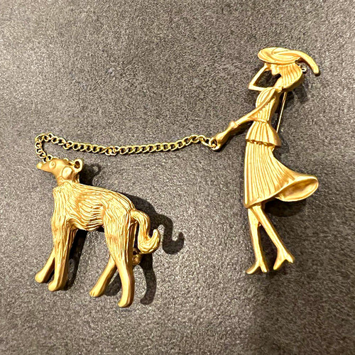 Gold tone lady greyhound - tone,