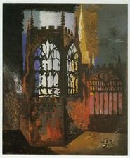 Coventry Cathedral ruins 1940 John Piper print in 11 x 14 inch mount STUNNING